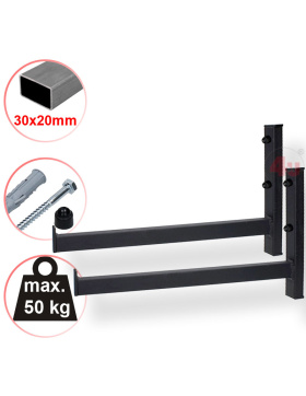 2 x Wand-Reifenhalter, 42,5cm, 50kg, (30x20mm)